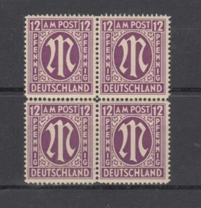 V. AM Post 15 A F Viererblock Checked Schlegel ** (MNH) - Picture 1 of 2