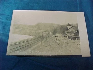 Early 20thc VIEW of RIVER STREET in MESHOPPEN Pennsylvania REAL PHOTO POSTCARD - Picture 1 of 2