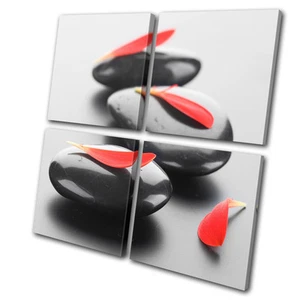 Bagno Ciottoli Petali MULTI TELA WALL ART Quadro Stampa VA - Foto 1 di 1
