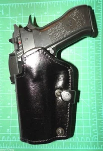 Front Line LKC81L-BK BFL LH Leather Kydex Belt Holster Lined IWM 4.4" Baby Eagle - Picture 1 of 12