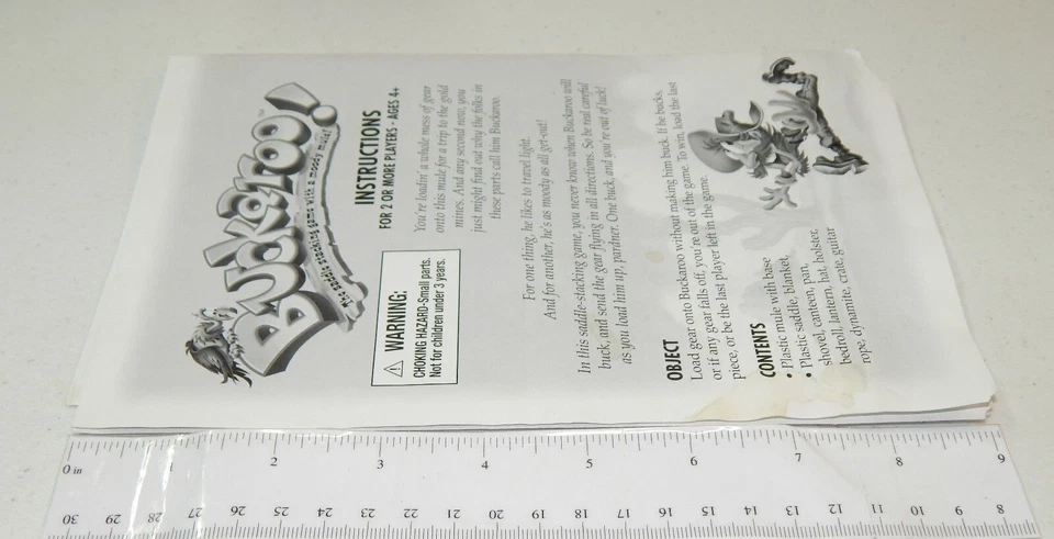 2004 Buckaroo Game Replacement Instruction Rules Manual Only - Image 1 of 1