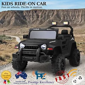 Kids Ride On Car Jeep 12V Electric Remote Control Toy Cars Dual Motor Black NEW - Picture 1 of 10