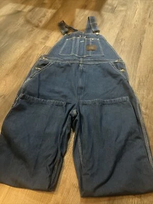 Mens WORK N' SPORT Denim Blue Jean Bib Overalls Work See Measurements EUC - Image 1 of 4