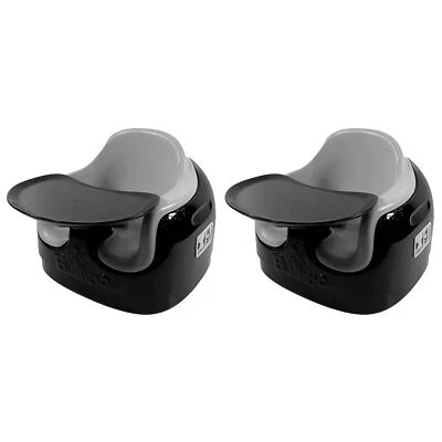 Silla alta ajustable 3 en 1 con varios asientos Bumbo para niños pequeños, negra/gris frío (paquete de 2) Foto 1 de 4