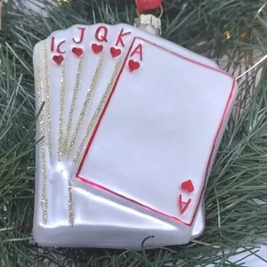 Rauch European Blown Glass Royal Flush Playing Cards Christmas Ornament - Picture 1 of 4