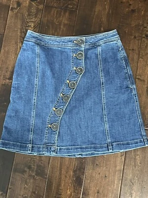 Anthropologie Pilcro and the Letterpress Button Front Denim Short Skirt ~02 P - Image 1 of 4
