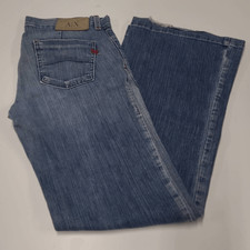 Armani Exchange Women's Blue Mid Rise Zip Fly Classic Bootcut Denim Jeans Size 4