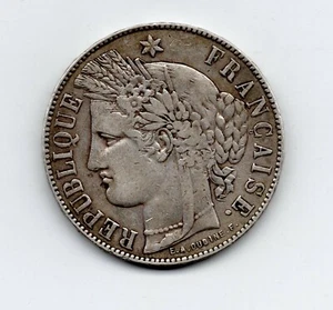 FRANCE - Monnaie de 5 francs type CERES en Argent 1871 K Bordeaux en Qualité TB+ - Imagen 1 de 2