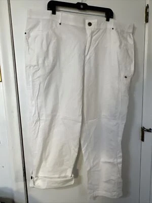 Pantalones chinos cargo informales blancos Avenue para mujer 24 Plus piernas ajustables Foto 1 de 4