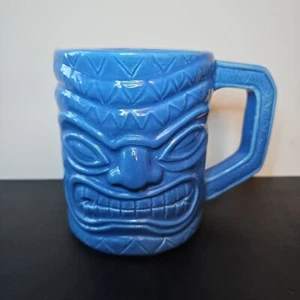Tiki Hawaiian Coffee Mug Big Kahuna Bad Ass Coffee of Hawaii Ceramic Cup Blue - Picture 1 of 5