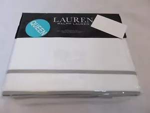 Ralph Lauren Border Sateen 4P Queen sheet set Grey - Picture 1 of 3