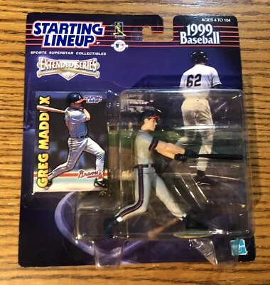 Figura de acción Hasbro Starting Lineup 1999 Greg Maddux Atlanta Braves Salón de la fama nueva en caja Foto 1 de 2