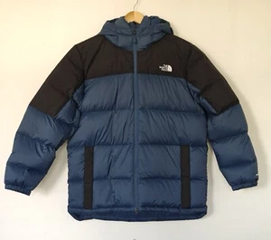 The North Face Diablo Down Puffer Hoodie Blue Black XL RRP £315 5300G - Picture 1 of 8