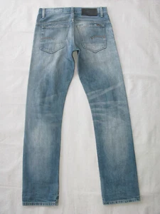 Pantalones de mezclilla rectos ajustados para hombre G-Star Raw 30 x 32 azul envejecido 100 % algodón - Imagen 1 de 8
