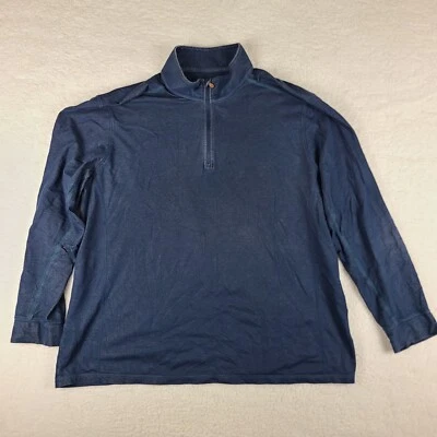 Tommy Bahama Sweater Mens 2XL XXL Blue Quarter Zip Cotton Polyester Sweatshirt - Image 1 of 4