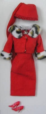 Barbie Matiné Roja Moda REPRODUCCIÓN Vintage Vestido Sombrero Zapatos se ajusta a Silkstone Foto 1 de 4