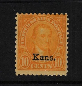 1929 Sc 668 KANSAS overprint 10c MNH single CV $45 - Picture 1 of 1
