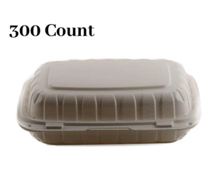 300 Pack Clam Shell Take Out Food Container 9 x 6 - Picture 1 of 7