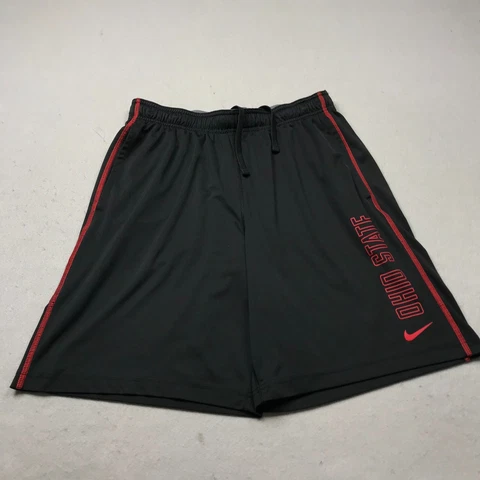 Ohio State Buckeyes Shorts Mens Medium Black Red Nike Dri Fit NCAA Logo Cover