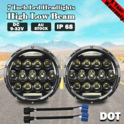 Pair 7inch LED Headlights Hi/Lo Beam Headlamp For Suzuki Sierra SJ80 SJ80V LJ80 - image 1 of 4