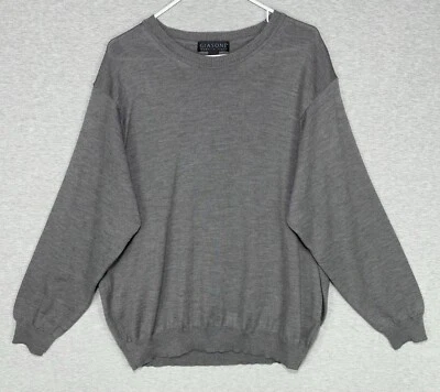 Giasone Men’s Size XL Gray Crew Neck Sweater 100% Fine Merino Wool Made In Italy - Image 1 of 4