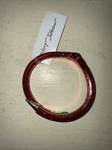 Betsey Johnson Open Hinge Glitter Pencil Bracelet in Red Christmas Edition - Picture 1 of 6