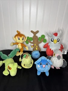 7 Pokémon Plüschtiere TOMY & Pokémon Center Mix - Chimchar, Treecko, Turtwig - Bild 1 von 15