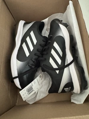 Adidas Pure Hustle 2 Women's Size 5 Softball Metal Cleats FY4387 Black White - Image 1 of 4