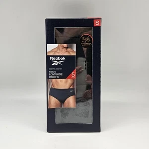 5 Pk REEBOK Men's S M L XL Essential Comfort Soft Cotton Low Rise Briefs Black - Picture 1 of 4