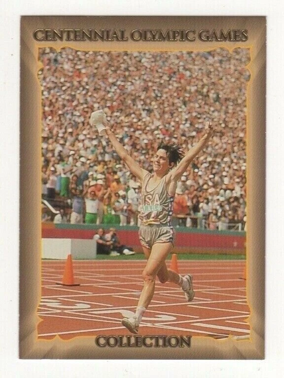 Cartão dos Jogos Olímpicos de Atlanta - 1996. Marathon Joan Benoit-Samuelson LA 1984 - Imagem 1 de 1