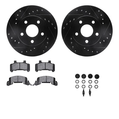 For Buick Somerset Regal 85 Drilled & Slotted Front Brake Kit w Optimum Pads Foto 1 de 3