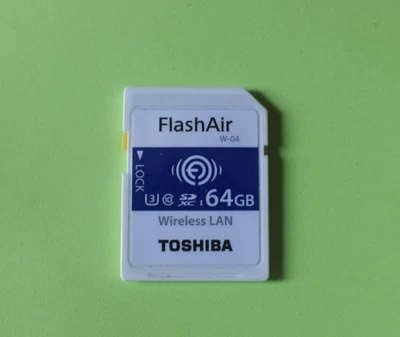 Toshiba Flashair W-04 WiFi  64 GB SD card wireless Secure Digital photo camera - Image 1 of 2