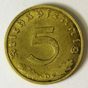 GERMANY (Third Reich) 5 Reichspfennig 1936 D - Aluminum/Bronze - XF- - 4160 - Picture 1 of 2