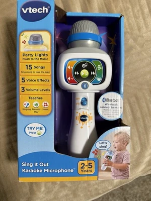 New Vtech Sing It Out  Karaoke Microphone Bluetooth Flashing Lights - Image 1 of 4