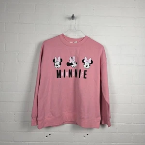 Disney Minnie Mouse Women's Medium Pink Sweatshirt Long Sleeve Graphic - Picture 1 of 4