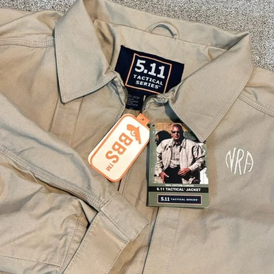 5.11 Tactical Series NRA Khaki Mens XL Heavy Canvas Jacket BBS, Back Conceal - Image 1 of 4