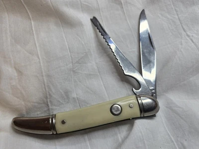 Cuchillo de cubiertos provincial RI, EE. UU. bolsillo plegable jigged delrin pescado SIN USAR NUEVO SIN ETIQUETAS Foto 1 de 4