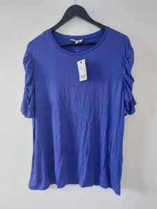 NEW Peacocks Womens Blouse Top Shirt Size 20 Blue Work Smart Boho Office Ladies - Picture 1 of 7