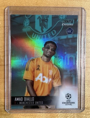 2020-21 Topps Stadium Club Chrome UEFA Amad Diallo RC /199 Aqua Rookie - Image 1 of 4