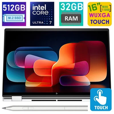 HP ENVY x360-16 Intel Core Ultra 7 32GB RAM 512GB SSD Backlit Key Touch + HP PEN - Image 1 of 4