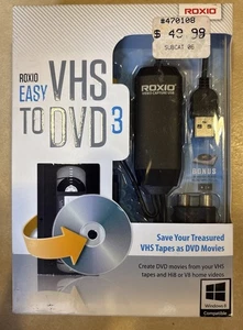 NWT ROXIO EASY VHS TO DVD 3 CONVERT VHS TAPES Hi8 OR V8 TO DVD 253000CS - Picture 1 of 2
