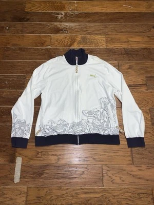 Puma Vintage 90's Sport Lifestyle Track Jacket Size XL Blue Grey Zip AOP Sneaker - Image 1 of 4