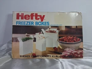 Vintage 1984 Hefty Freezer Boxes Pint Size 15 Count New And Sealed - Picture 1 of 3