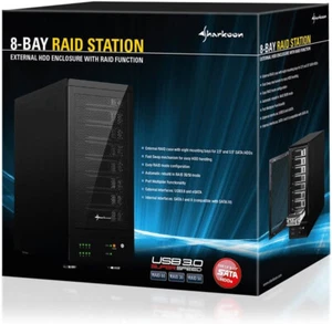 Boîtier externe pour disque dur Sharkoon 8 baies 2.5",3.5"fonction RAID USB3.0 - Afbeelding 1 van 6