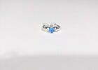 Ring Heart Held With Hands Claddagh Ring Blue Opal Colored Size 6