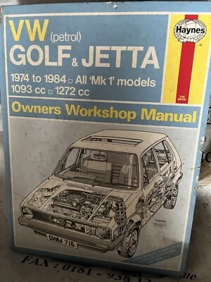 Haynes Manual VW MK1 Golf & jetta 1974-1984 1.0 1.3 Litre - Image 1 of 4