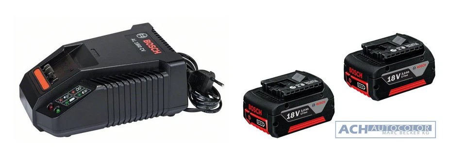 Bosch Basisset 2x Batería GBA 18V 3,0 Ah + Cargador Rápido GAL 1860 Cv - Imagen 1 de 1