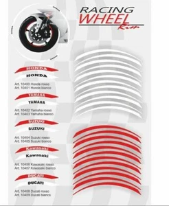RED ROSSA WHEEL RIM STICKER DUCATI ROSSA RED ITALIAN FLAG KIT 24 PIECES MADE IN - Picture 1 of 5