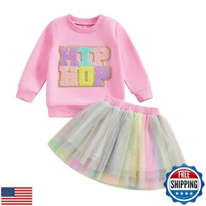 Kayotuas Toddler Girls Easter Outfit Baby Girl Bunny Hip Hop Shirt Sweatshirt - Picture 1 of 5