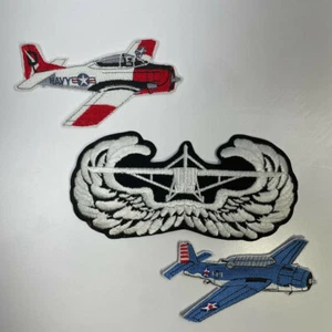 Lot of 3 - T-28 Trojan, TBF Avenger, Glider Badge US NAVY USAF Army Patches - Picture 1 of 7